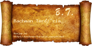 Bachman Terézia névjegykártya